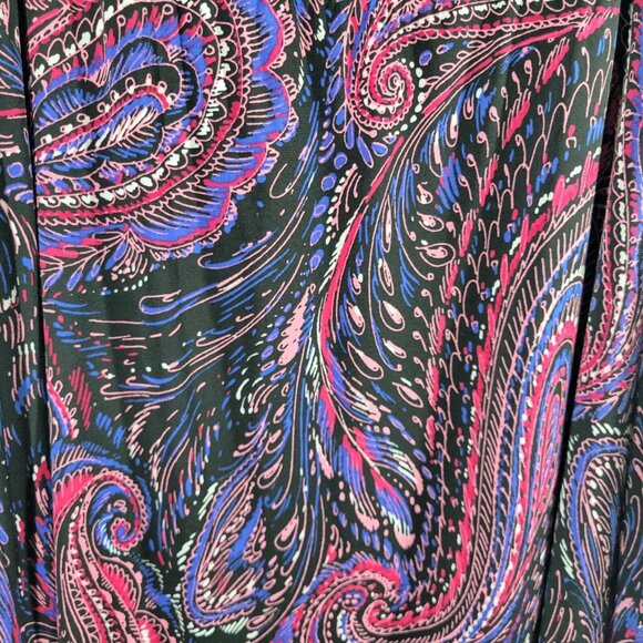 Catherines Anywear Womens Skirt 1X Plus Midi Purple Pink Paisley PAI57E - Picture 4 of 7